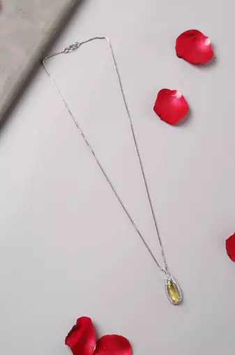 American Diamond Yellow Stone Necklace