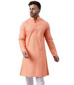 Peach rayon embroidered kurta