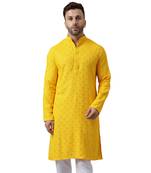 embroidered lemon kurta
