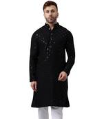 embroidered black kurta