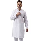embroidered white kurta