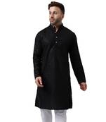 Black rayon embroidered kurta