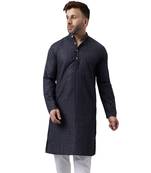 Black rayon embroidered kurta