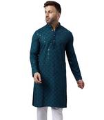 Green rayon sequin work kurta