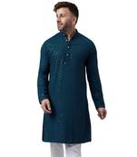 Green rayon sequin work kurta