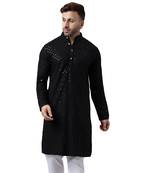 Black rayon sequin work kurta