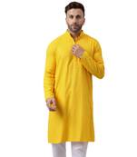 Yellow rayon sequin work kurta