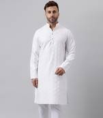 White rayon viscose partywear white kurta