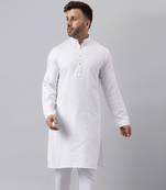 White rayon viscose partywear white kurta