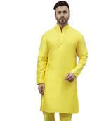 yellow  ethnic solid kurta