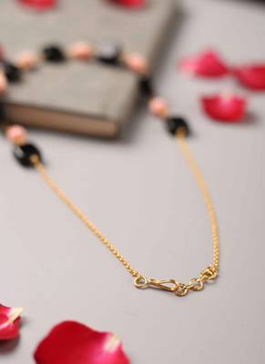 Black Stone Necklace with Rose-Shaped Beads 6