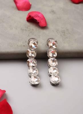 Vertical American Diamond Dangler Earrings 4