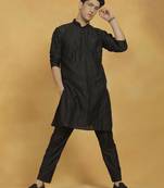  black viscose kurta and pyjama set