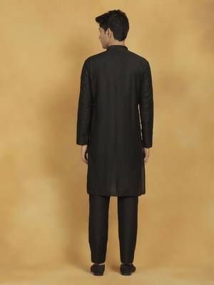  black viscose kurta and pyjama set 3