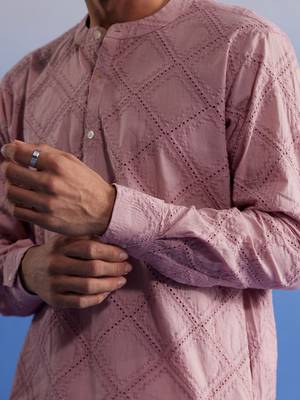  pink cotton kurta pyjama set 4