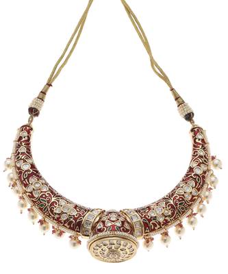 Red kundan necklace set 2