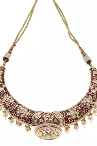 Red kundan necklace set