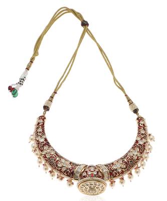 Red kundan necklace set 3