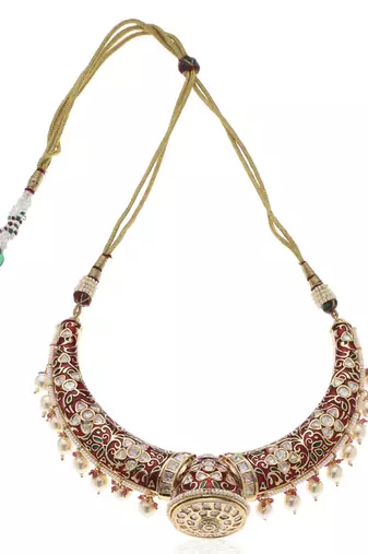 Red kundan necklace set