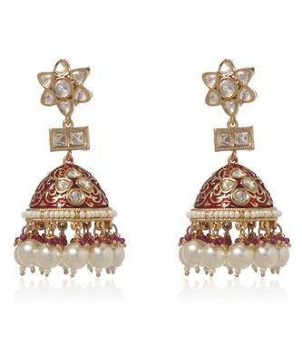 Red kundan necklace set 4