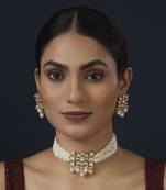 White kundan necklace set