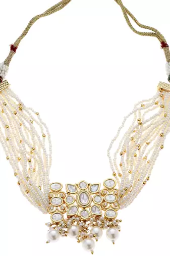 White kundan necklace set