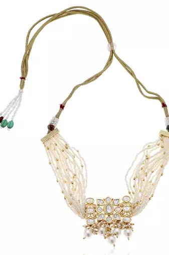 White kundan necklace set