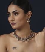 Red kundan necklace set