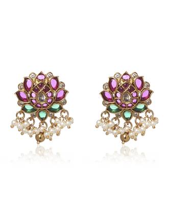 Red kundan necklace set 2
