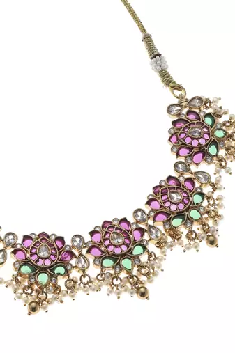 Red kundan necklace set