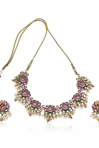 Red kundan necklace set