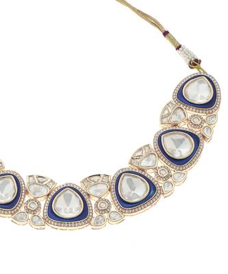 Blue polki necklace set 3