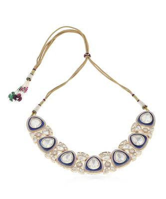 Blue polki necklace set 4