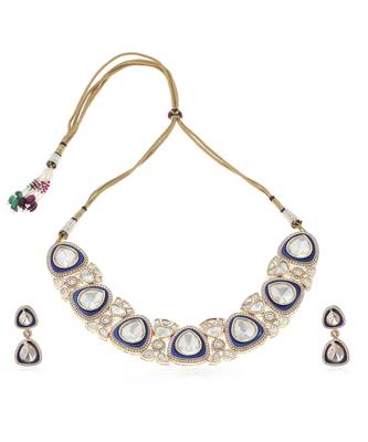 Blue polki necklace set 5