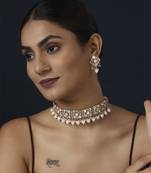White kundan necklace set