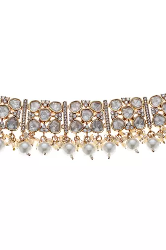 White kundan necklace set