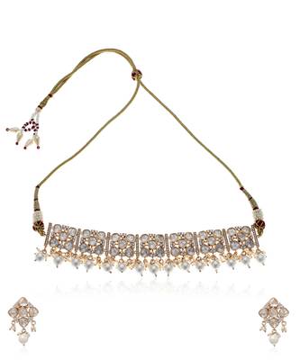 White kundan necklace set 5