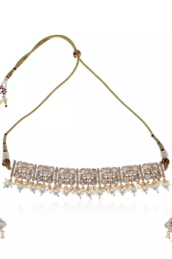 White kundan necklace set