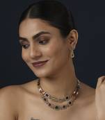 Green kundan necklace set