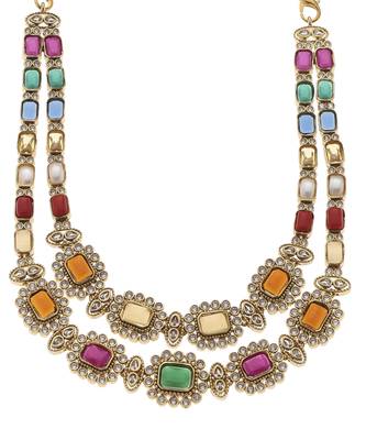 Green kundan necklace set 2