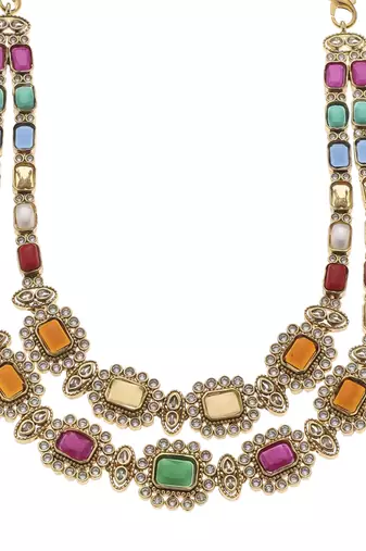 Green kundan necklace set