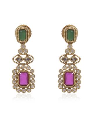 Green kundan necklace set 3