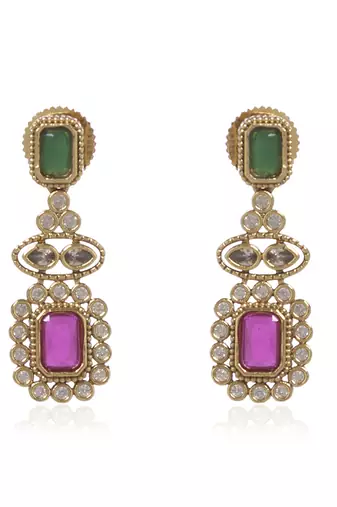 Green kundan necklace set
