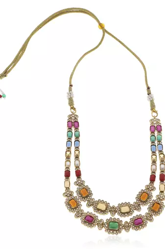 Green kundan necklace set