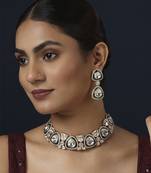 Green polki necklace set