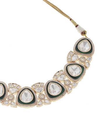 Green polki necklace set 3