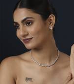 White american diamonds necklace set