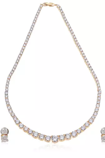 White american diamonds necklace set