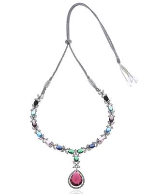 White american diamonds necklace set 4