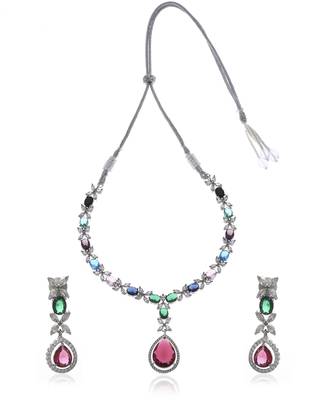 White american diamonds necklace set 5